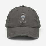 Relax, Nothing Is Under Control Boston Terrier Dog Distressed Dad Hat . Charcoal Grey