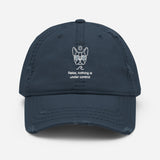 Relax, Nothing Is Under Control Boston Terrier Dog Distressed Dad Hat . Navy