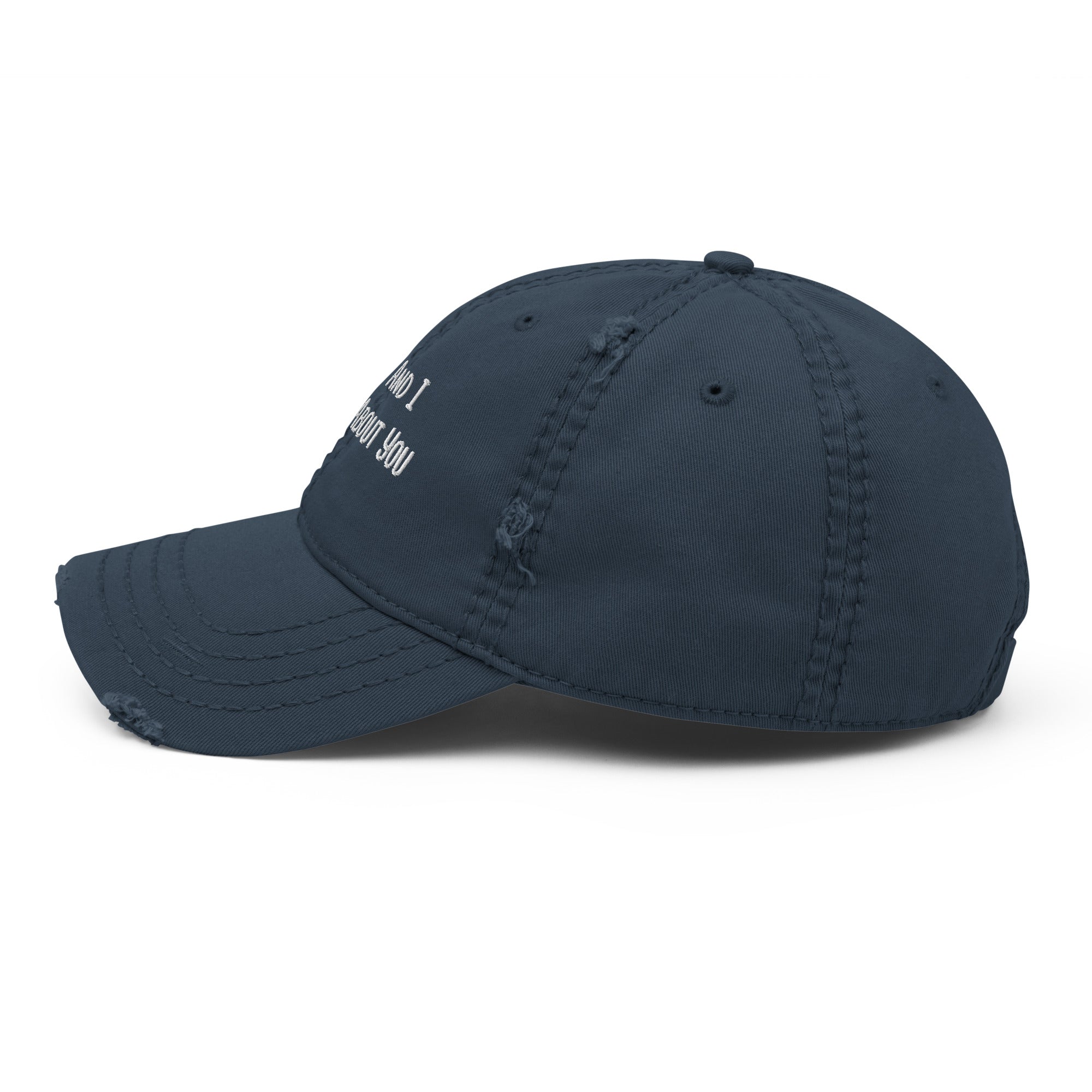 My Dog And I Talk Sh!t About You Funny Dog Owner Embroidered Distressed Dad Hat