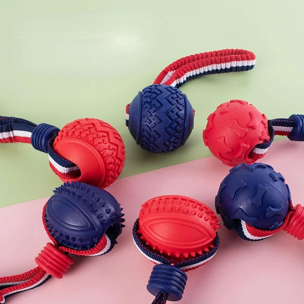 Dog Ball Toy With Elastic Rope Chewing Ball