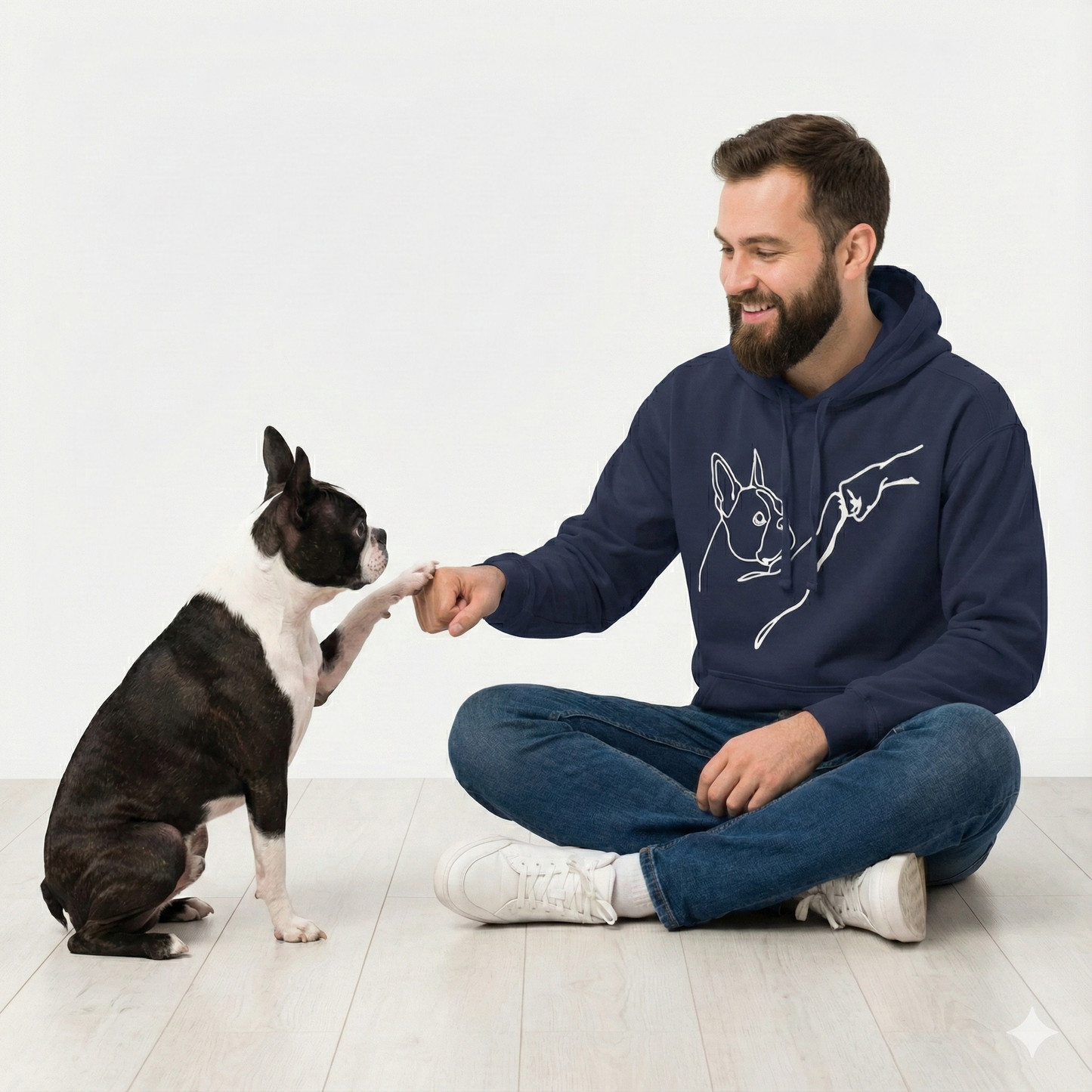 Dog Fist Bump Unisex Garment-Dyed Hoodie .