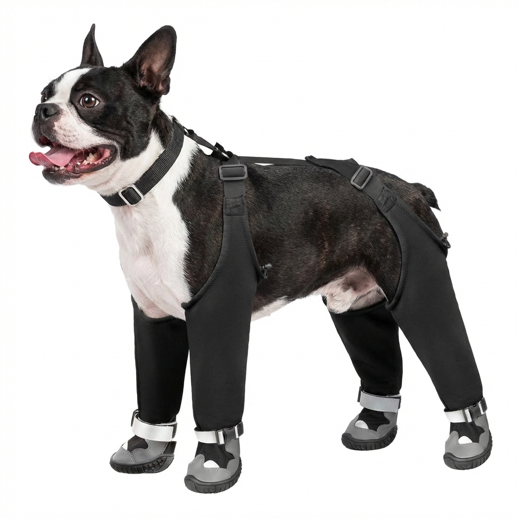 Dog Suspender Boots For Outdoor Windproof Warm And Cold-resistant Dog Footwear .