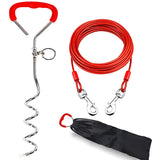Dog Tie Out Cable With Ground Stake For Yard
