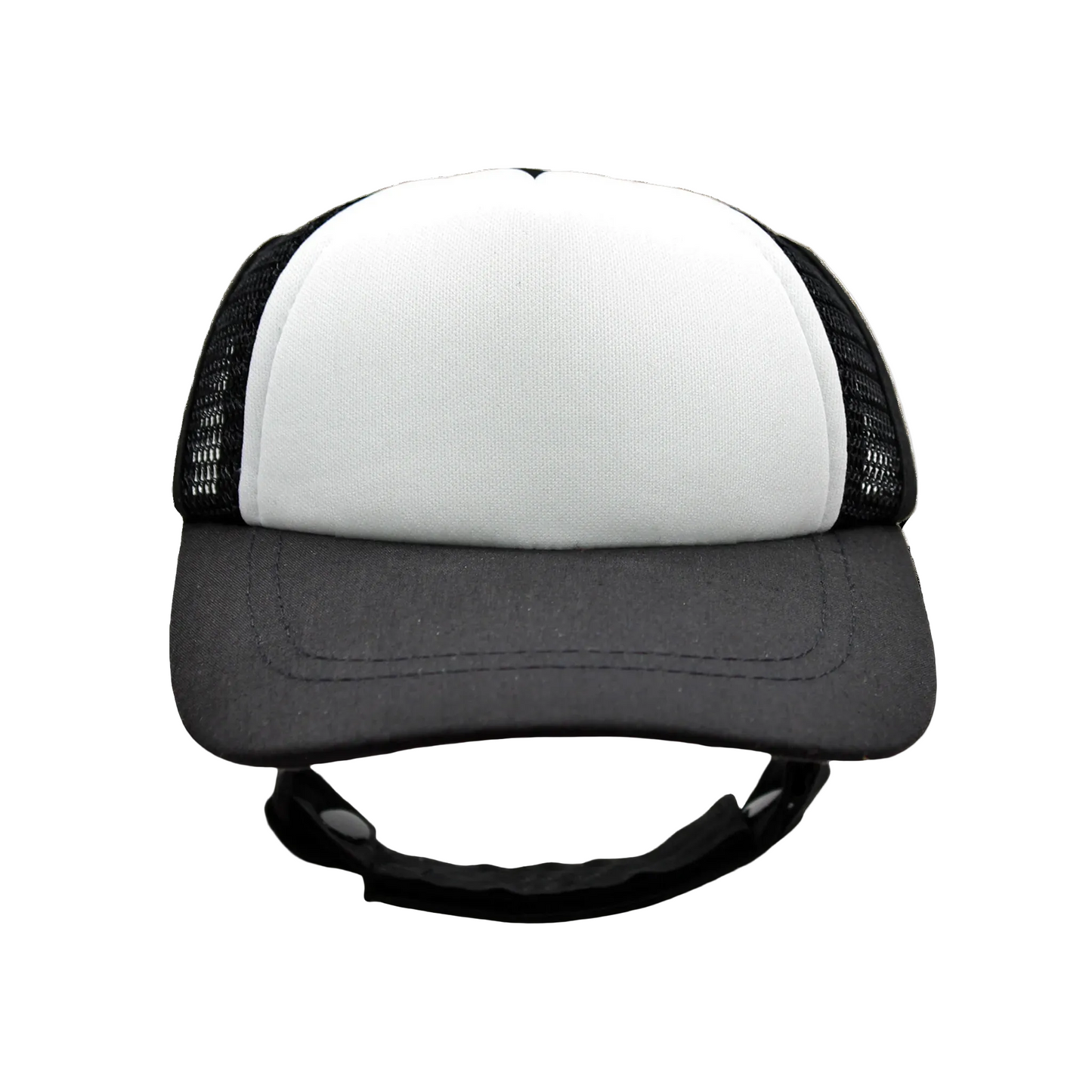 Pet Trucker Hat for Dogs – UV Protective Mesh Cap with Secure Fit for Small, Medium & Large Dogs . White Black