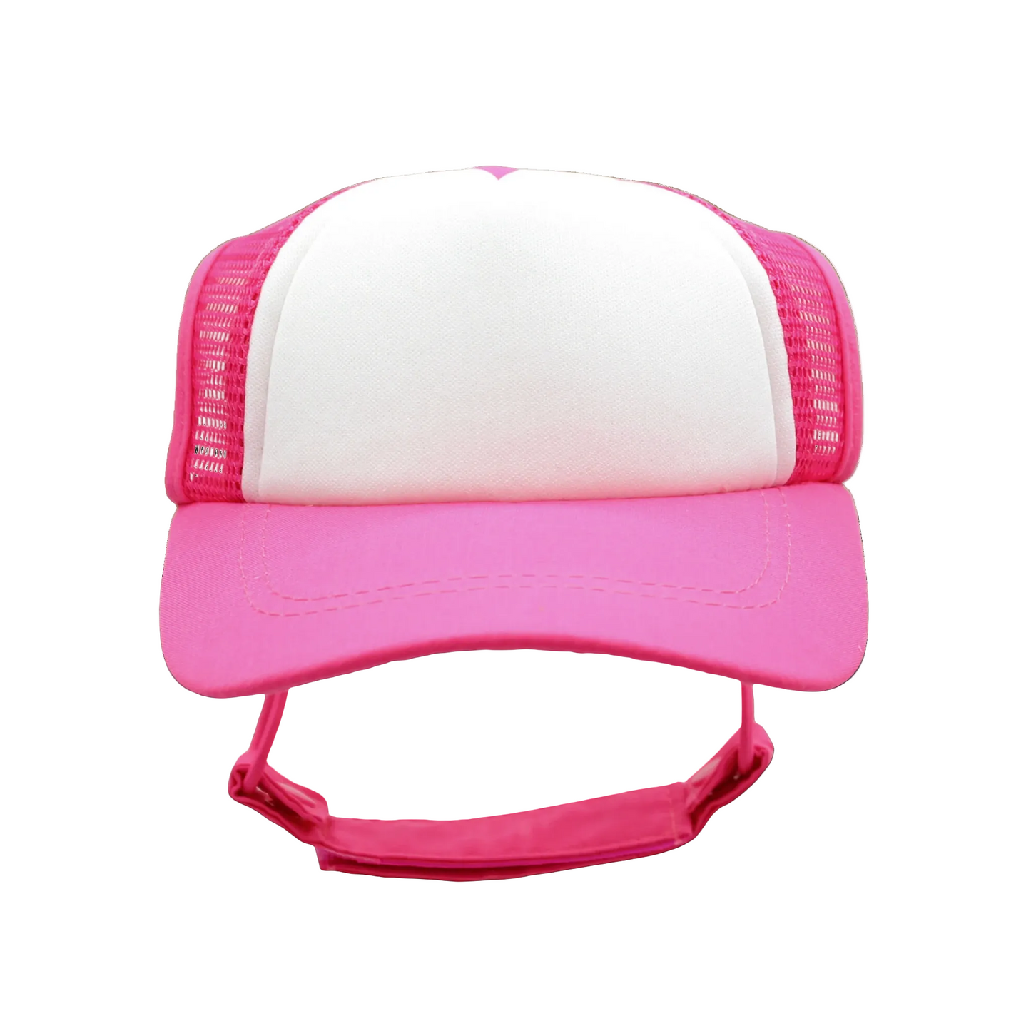 Pet Trucker Hat for Dogs – UV Protective Mesh Cap with Secure Fit for Small, Medium & Large Dogs . White Pink