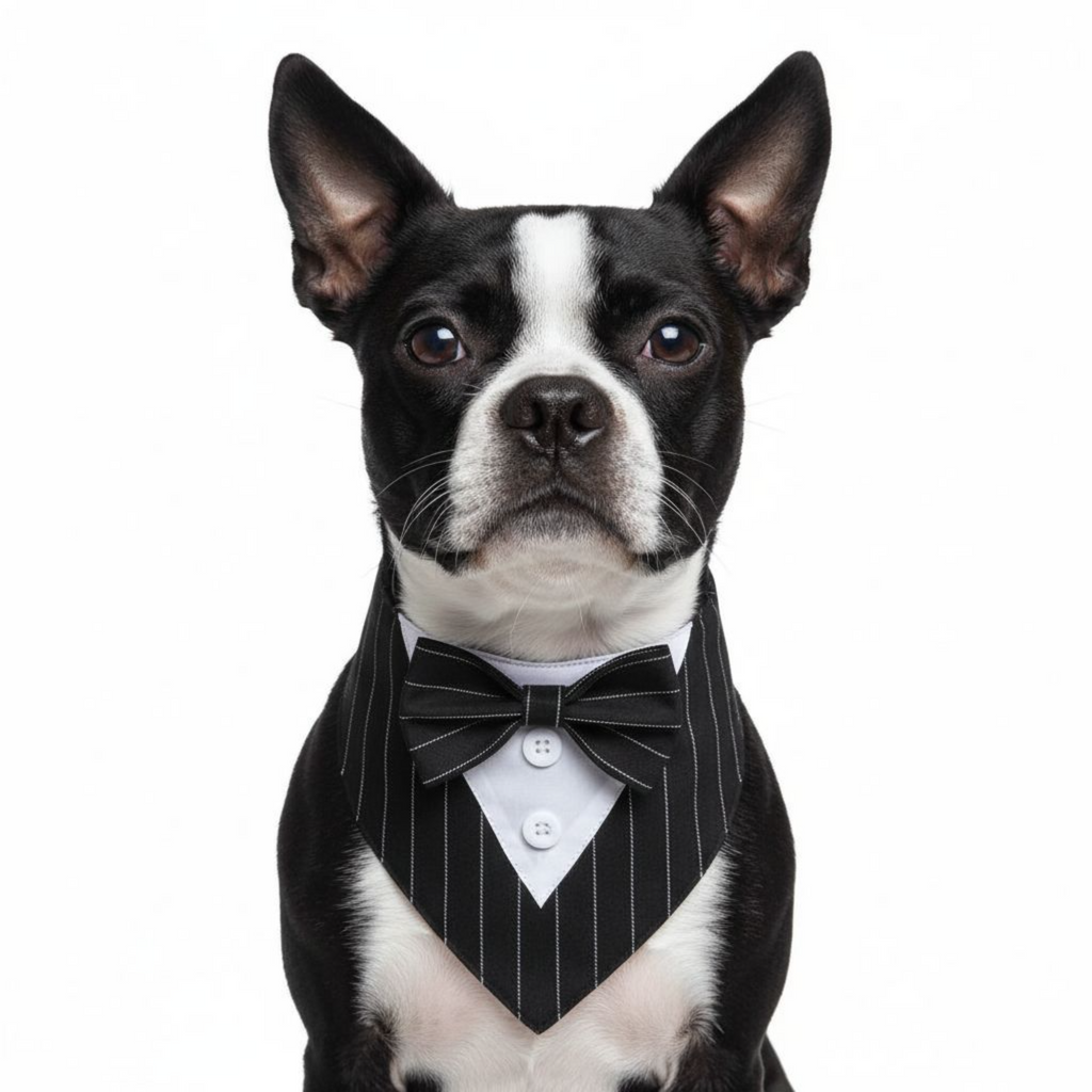 Dog Tuxedo Bow Tie Suit Bandana Triangular Binder