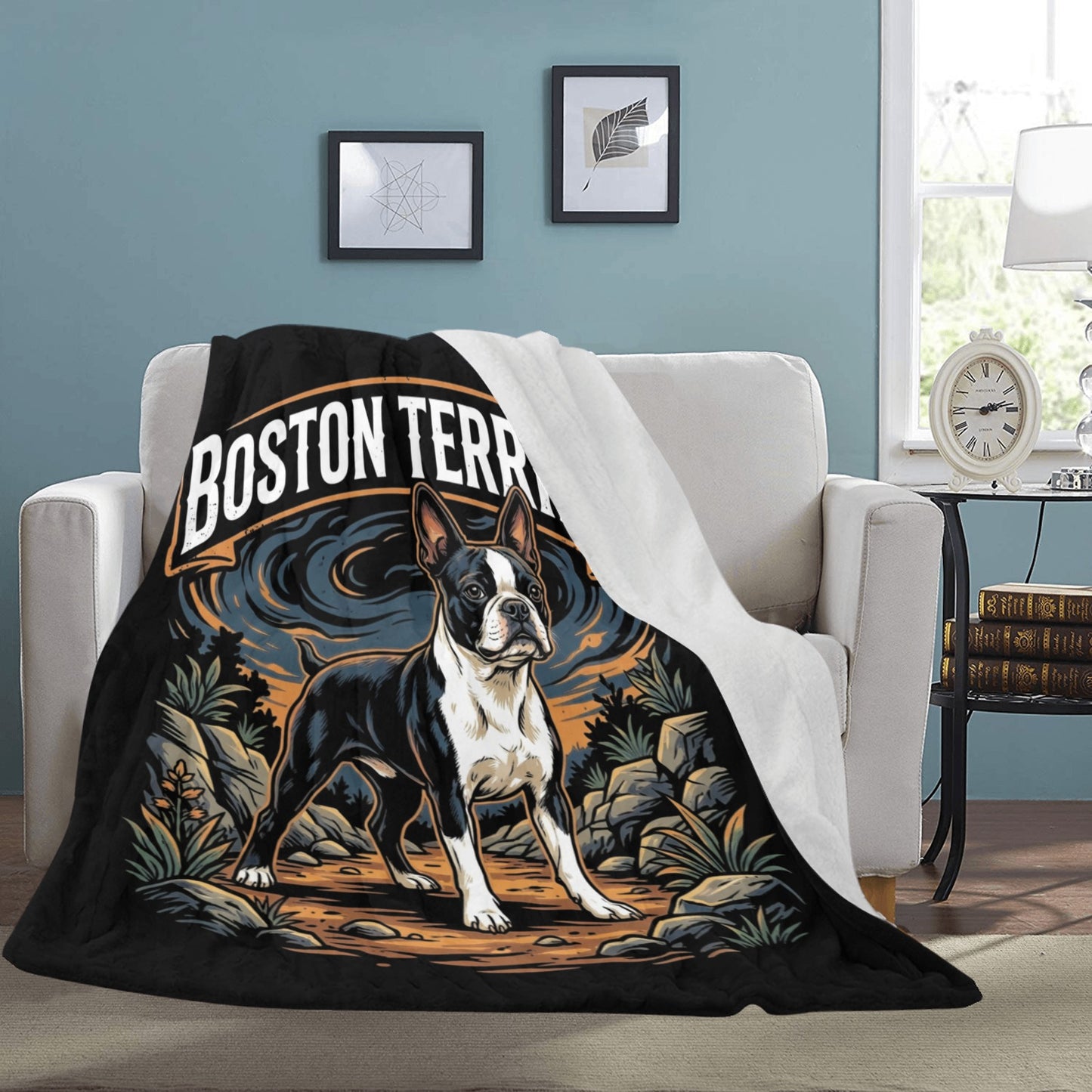 Boston Terrier Wilderness Guardian Ultra-Soft Micro Fleece Blanket .