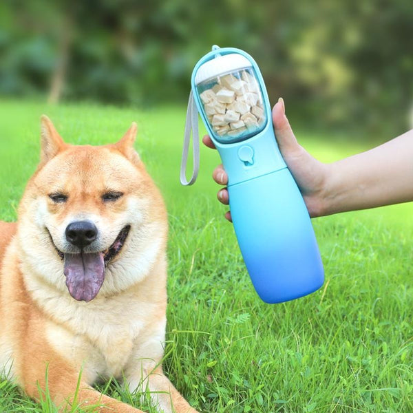 Pet Hydration Gradient Travel Water Bottle with Food Container