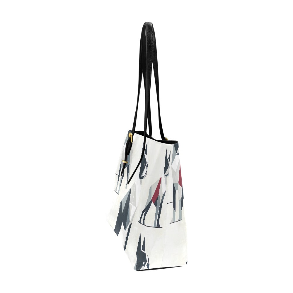 Geometric Terrier Elegance - Euramerican Tote Bag (Model1656) (Large)