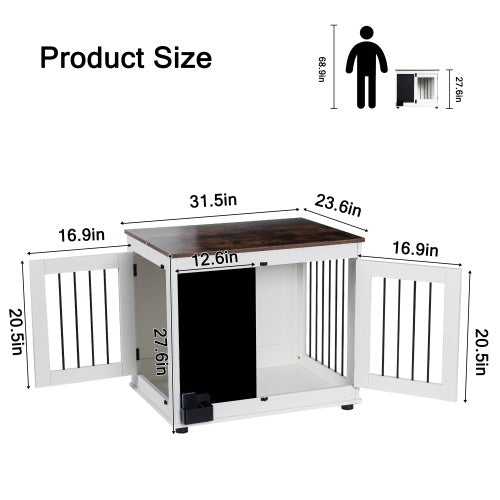 Graffiti Chalkboard Furniture Dog Crate, Kennel With 2 Doors