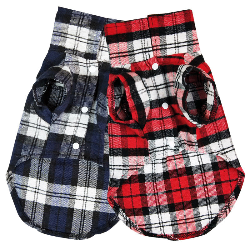 Casual Dog Plaid Shirt