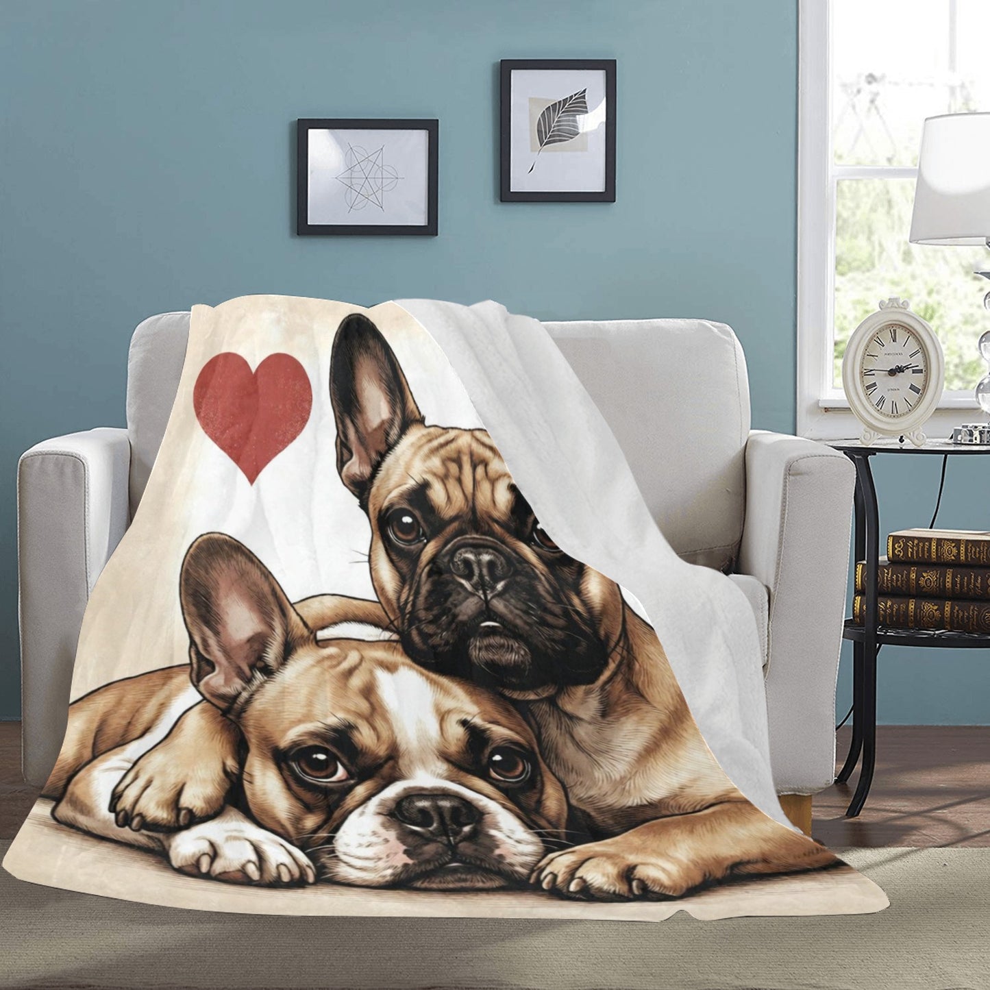Two French Bulldogs Love Ultra-Soft Micro Fleece Blanket .
