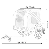 Large Bike Trailer For Dogs 120LB Capacity All-Terrain Pet Carrier