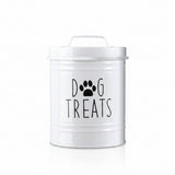 Modern Metal Pet Treat & Dog Food Storage Container With Lid . White