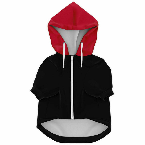 Dog Zip-Up Hoodie - Eat Fart Snore Repeat - Black And Red