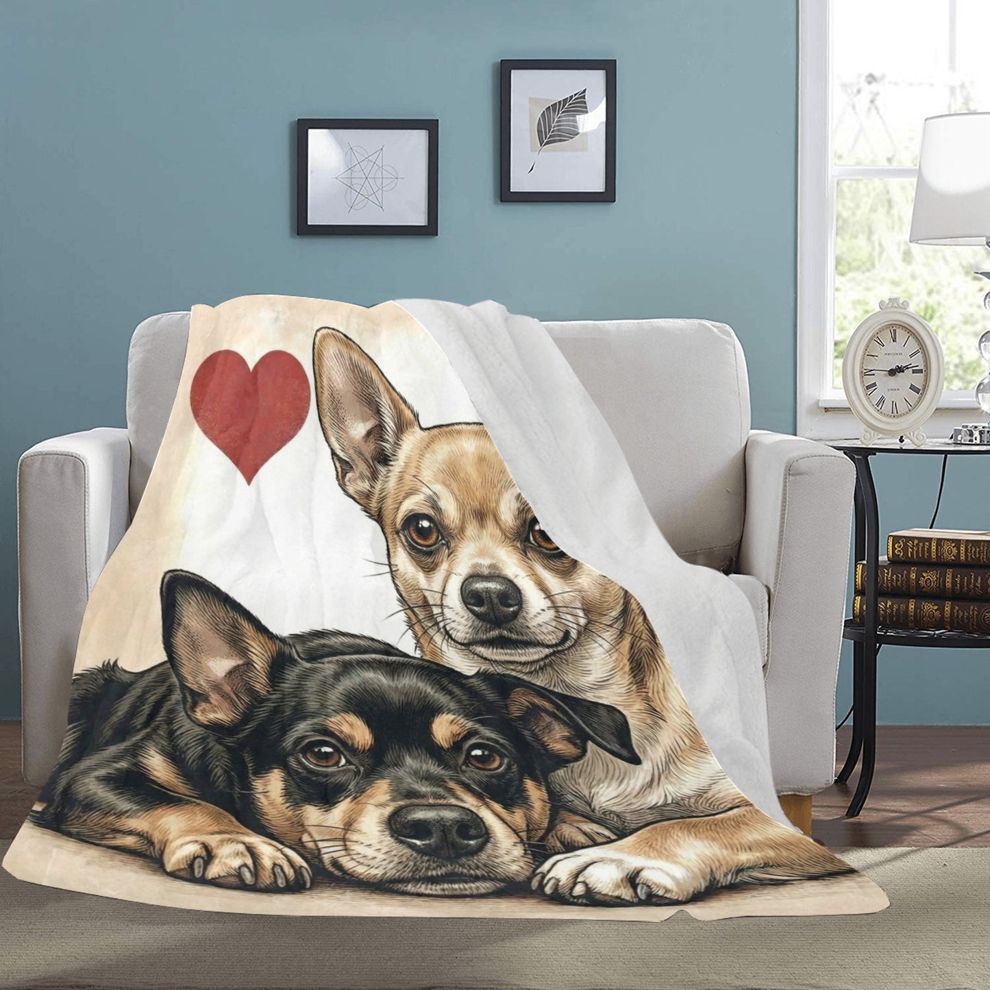 Two Chihuahuas Love Portrait Ultra-Soft Micro Fleece Blanket