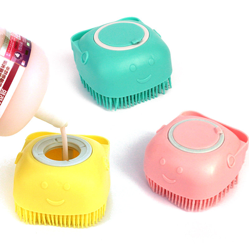 Dog Bath Massage Brush Dog Grooming Cleaning Tool Soft Silicone