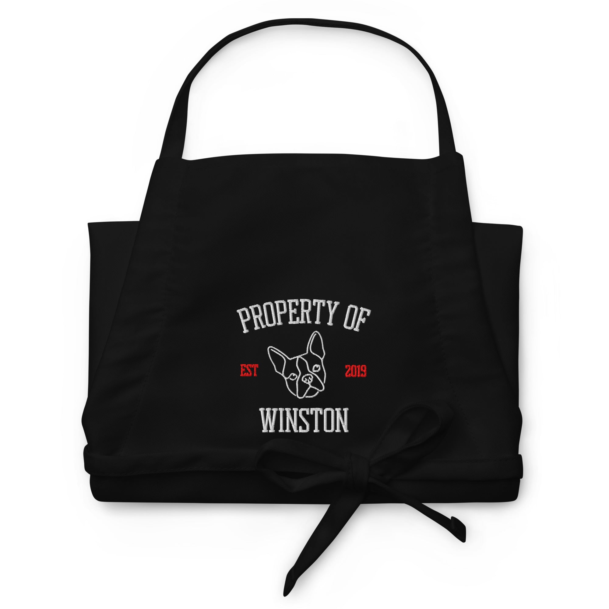 Property Of My Dog Custom Embroidered Apron .