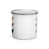 Border Collie Coffee Roast Enamel Mug .