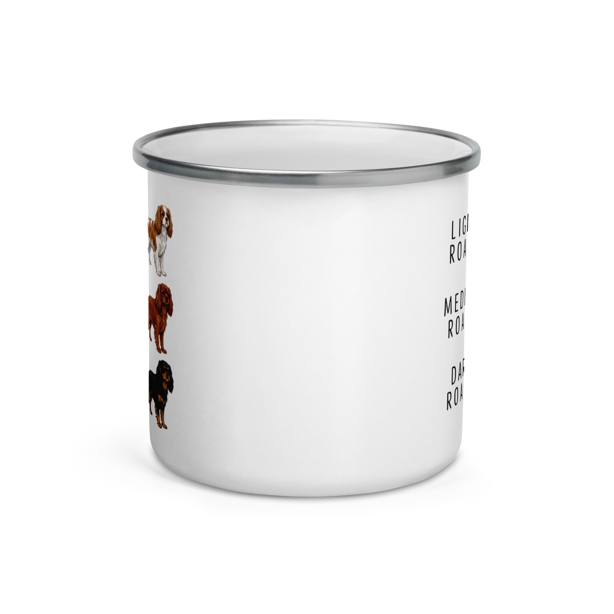 Cavalier King Charles Spaniel Coffee Roast Enamel Mug .