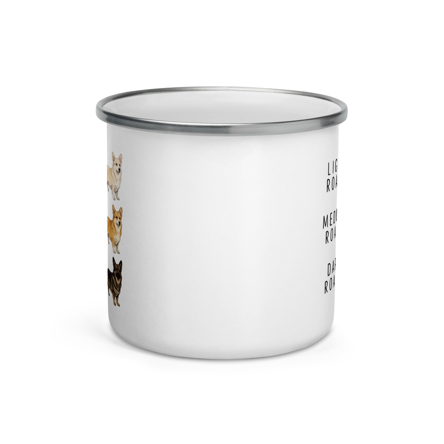 Corgi Coffee Roast Enamel Mug .