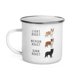 Border Collie Coffee Roast Enamel Mug .