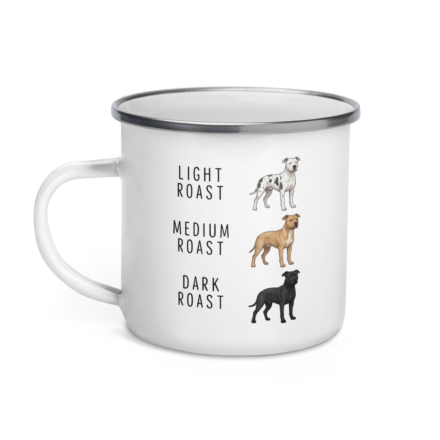 Pit Bull Coffee Roast Enamel Mug .