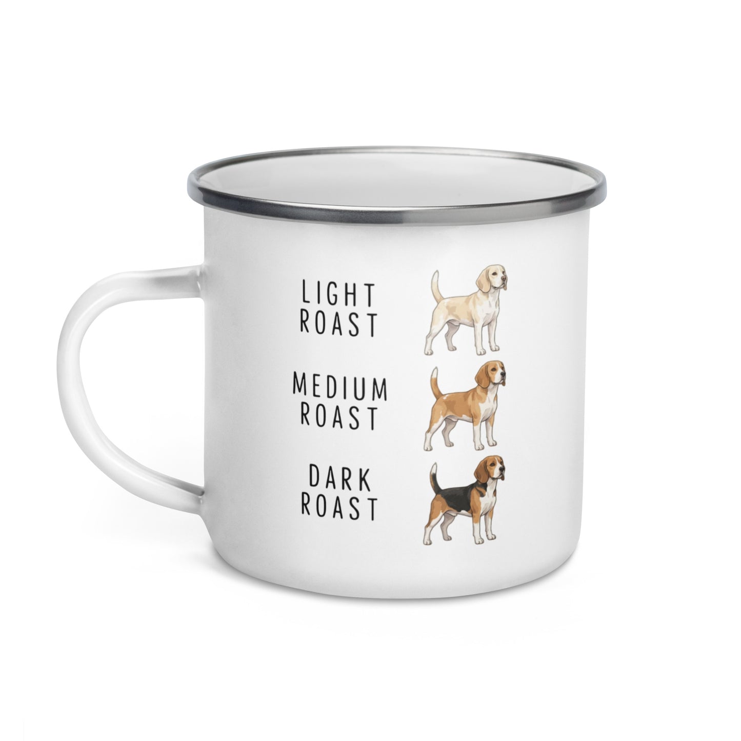 Beagle Coffee Roast Enamel Mug .