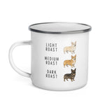 Corgi Coffee Roast Enamel Mug .
