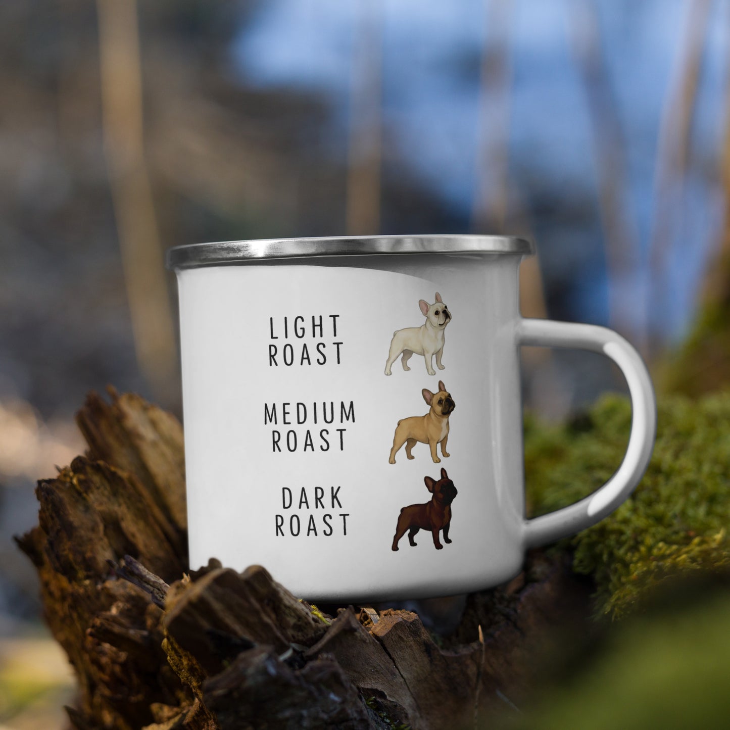 French Bulldog Coffee Roast Enamel Mug . Default Title