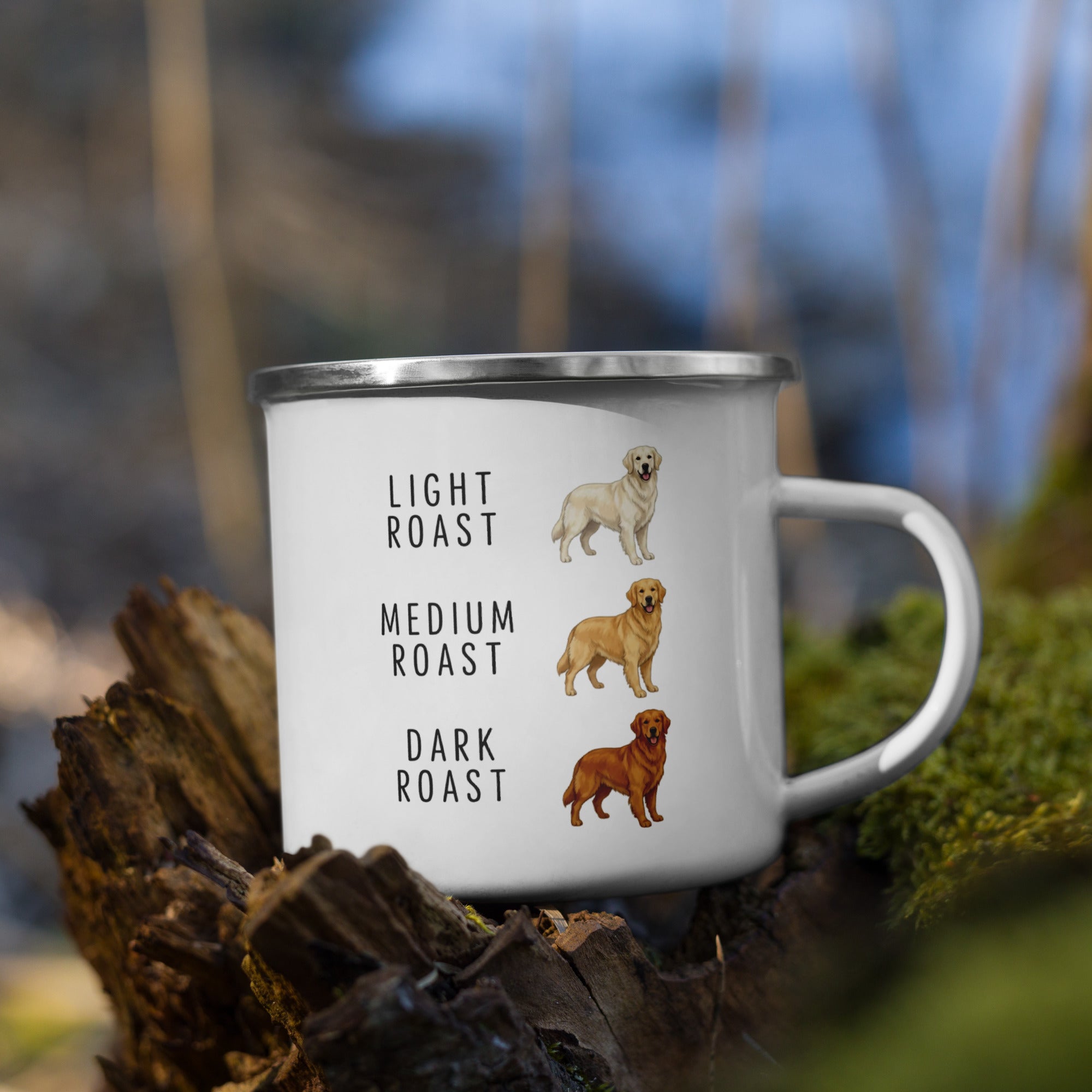 Golden Retriever Coffee Roast Enamel Mug . Default Title