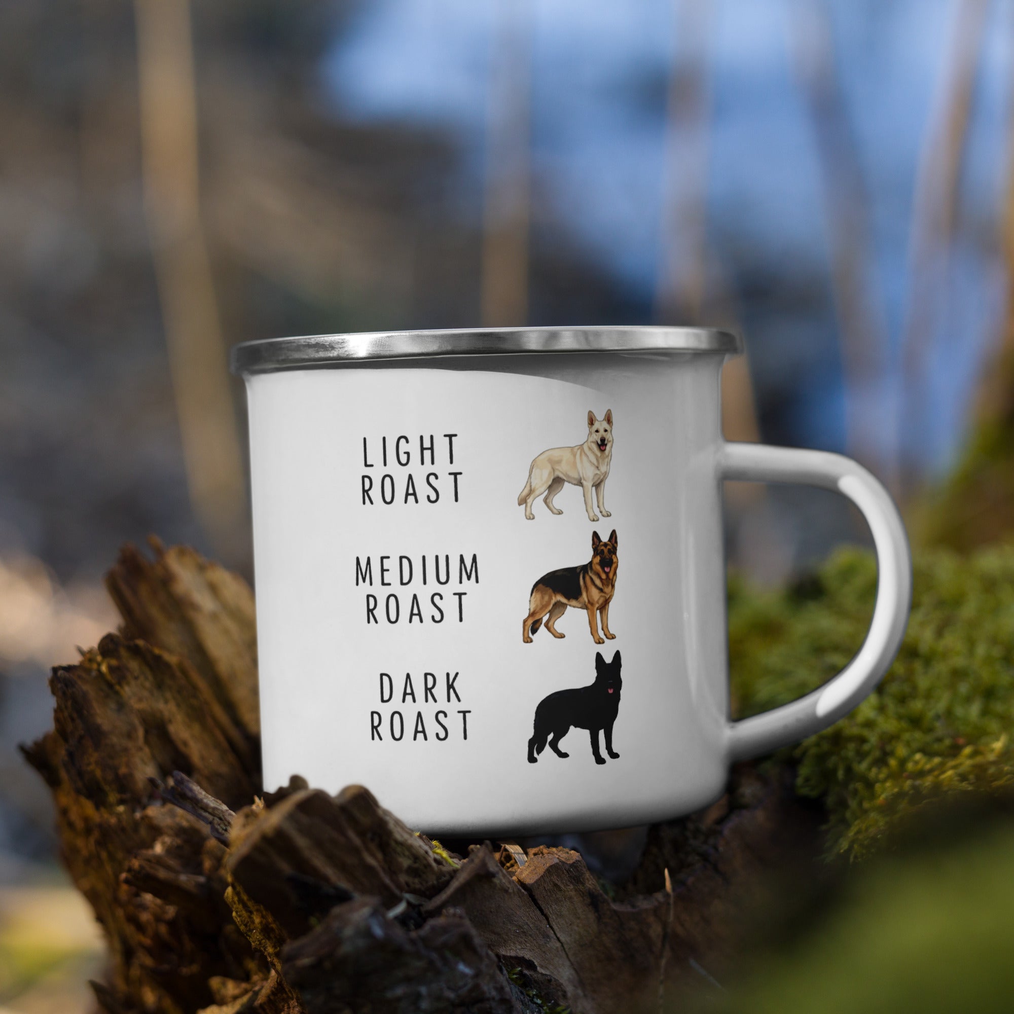 German Shepherd Coffee Roast Enamel Mug . Default Title