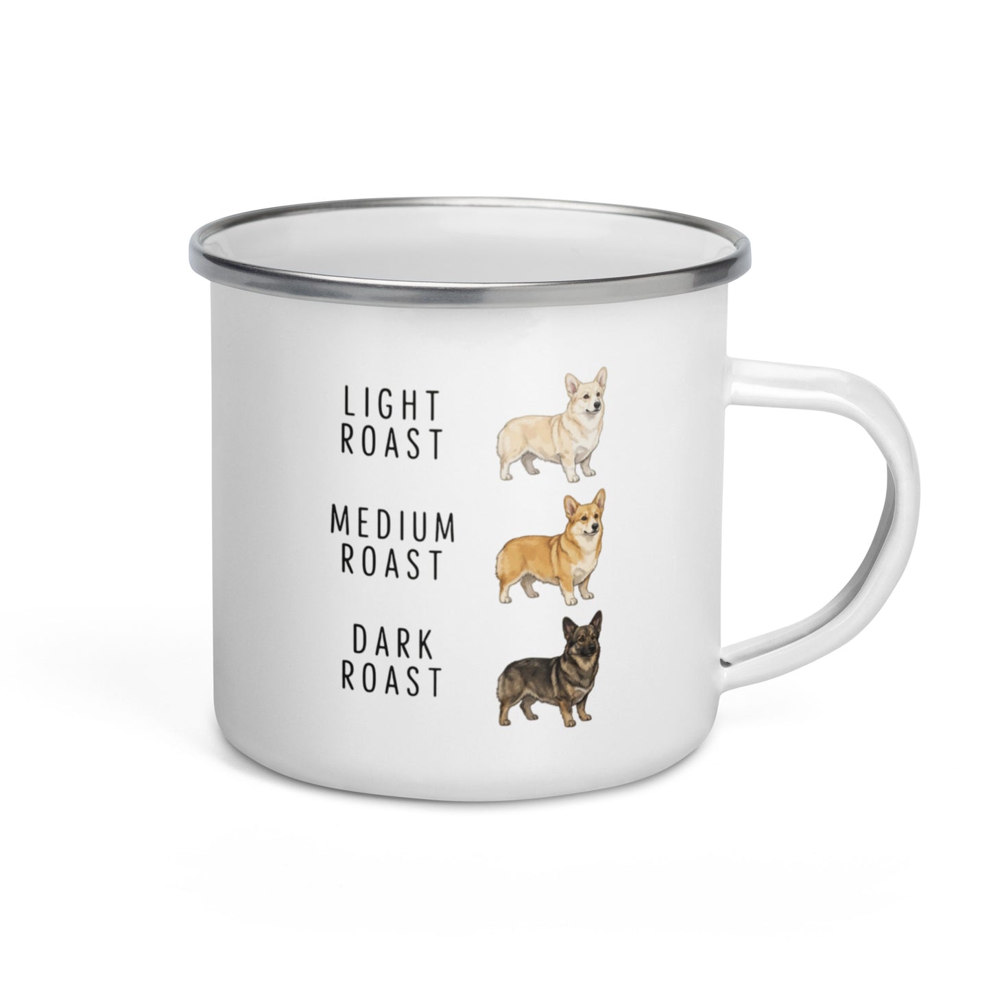 Corgi Coffee Roast Enamel Mug . Default Title