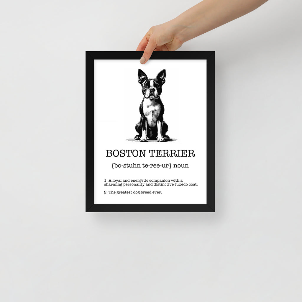 Boston Terrier Definition Framed Poster