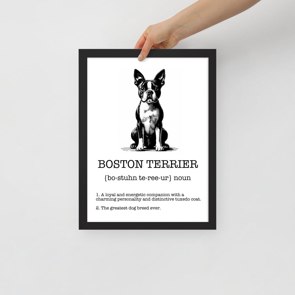 Boston Terrier Definition Framed Poster