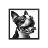 Overjoyed Boston Terrier Dog Framed Poster