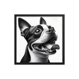 Overjoyed Boston Terrier Dog Framed Poster