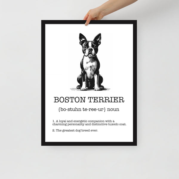 Boston Terrier Definition Framed Poster