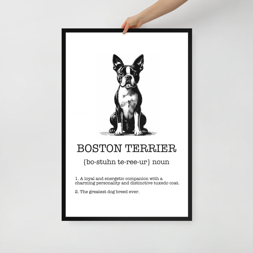 Boston Terrier Definition Framed Poster