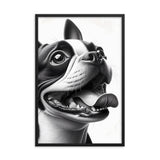 Overjoyed Boston Terrier Dog Framed Poster