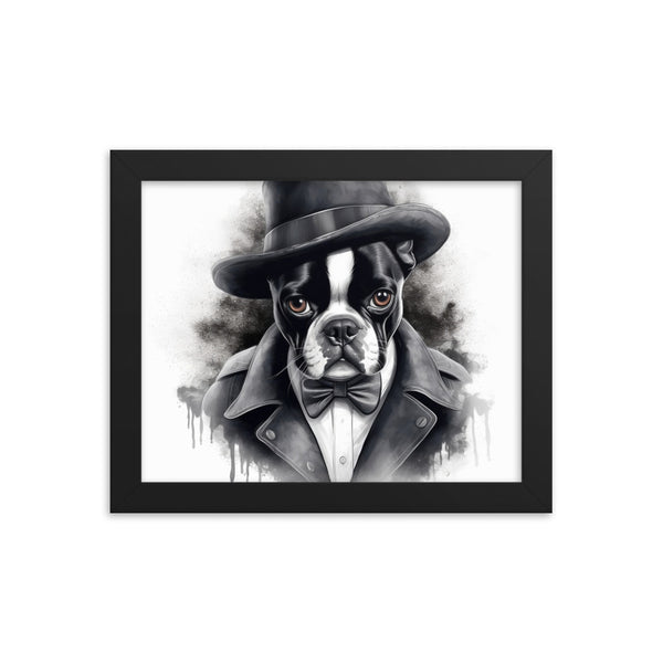 Boston Terrier Gentleman on Framed Poster