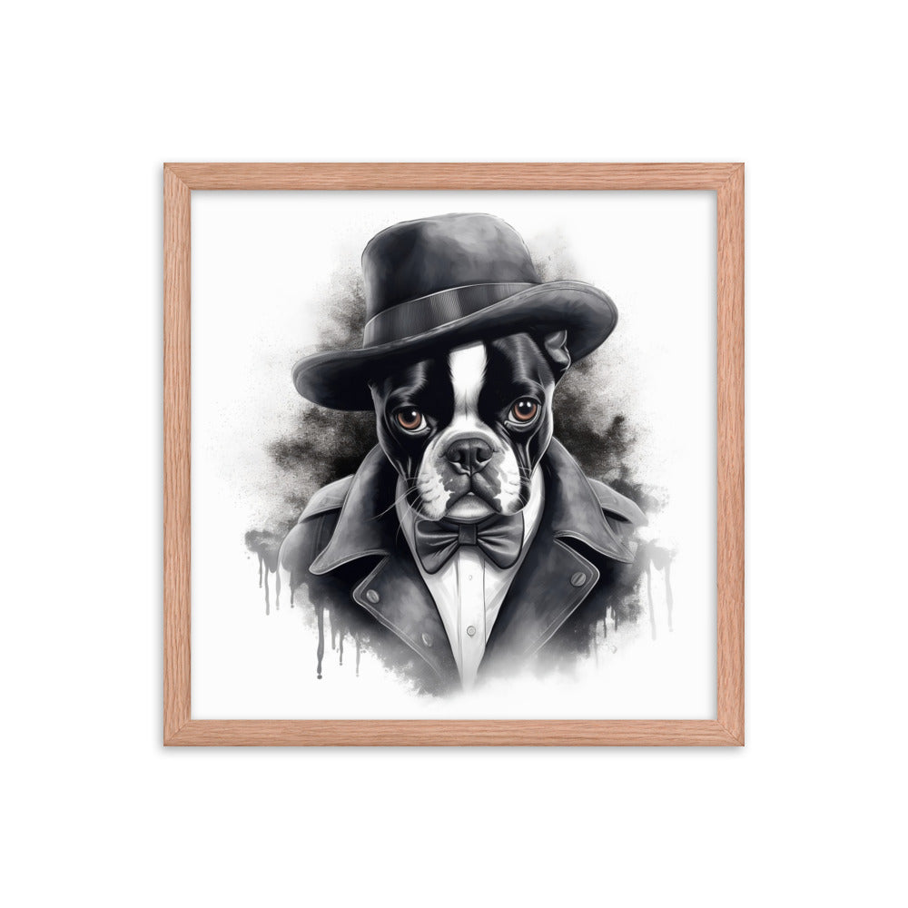 Boston Terrier Gentleman on Framed Poster