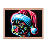 Bright Boston Holiday - Santa Pup Style Framed Poster