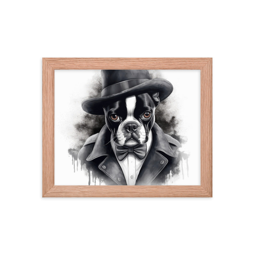 Boston Terrier Gentleman on Framed Poster