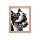 Overjoyed Boston Terrier Dog Framed Poster