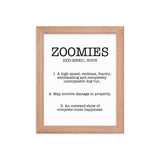 Zoomies Definition Framed Poster