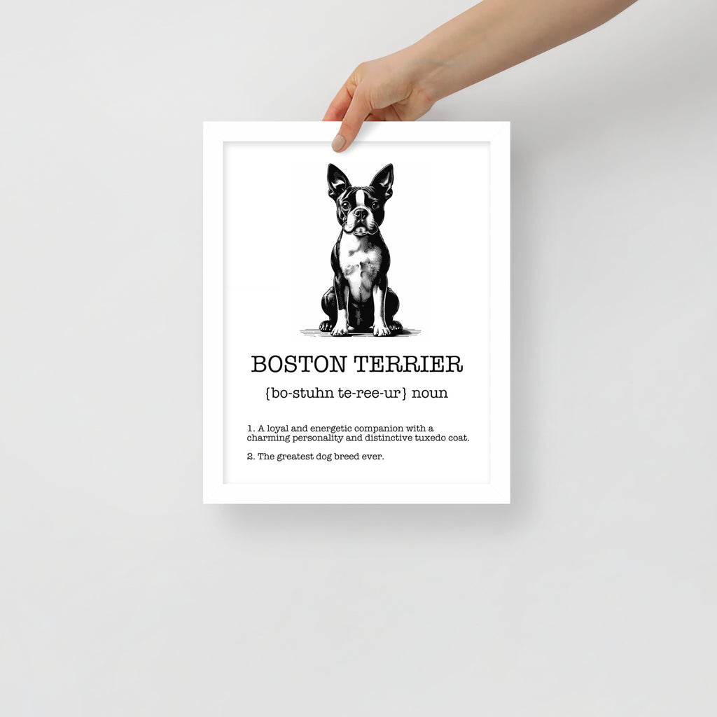 Boston Terrier Definition Framed Poster