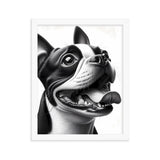 Overjoyed Boston Terrier Dog Framed Poster