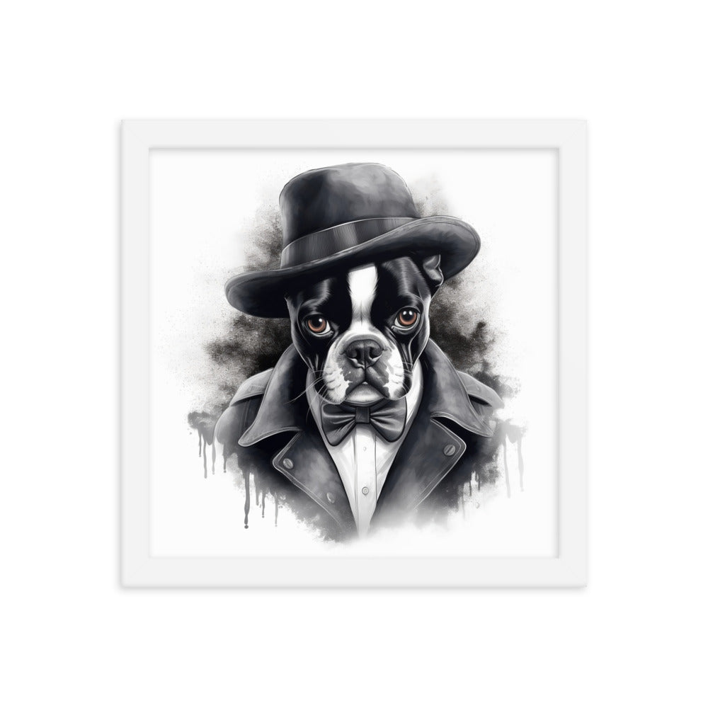 Boston Terrier Gentleman on Framed Poster