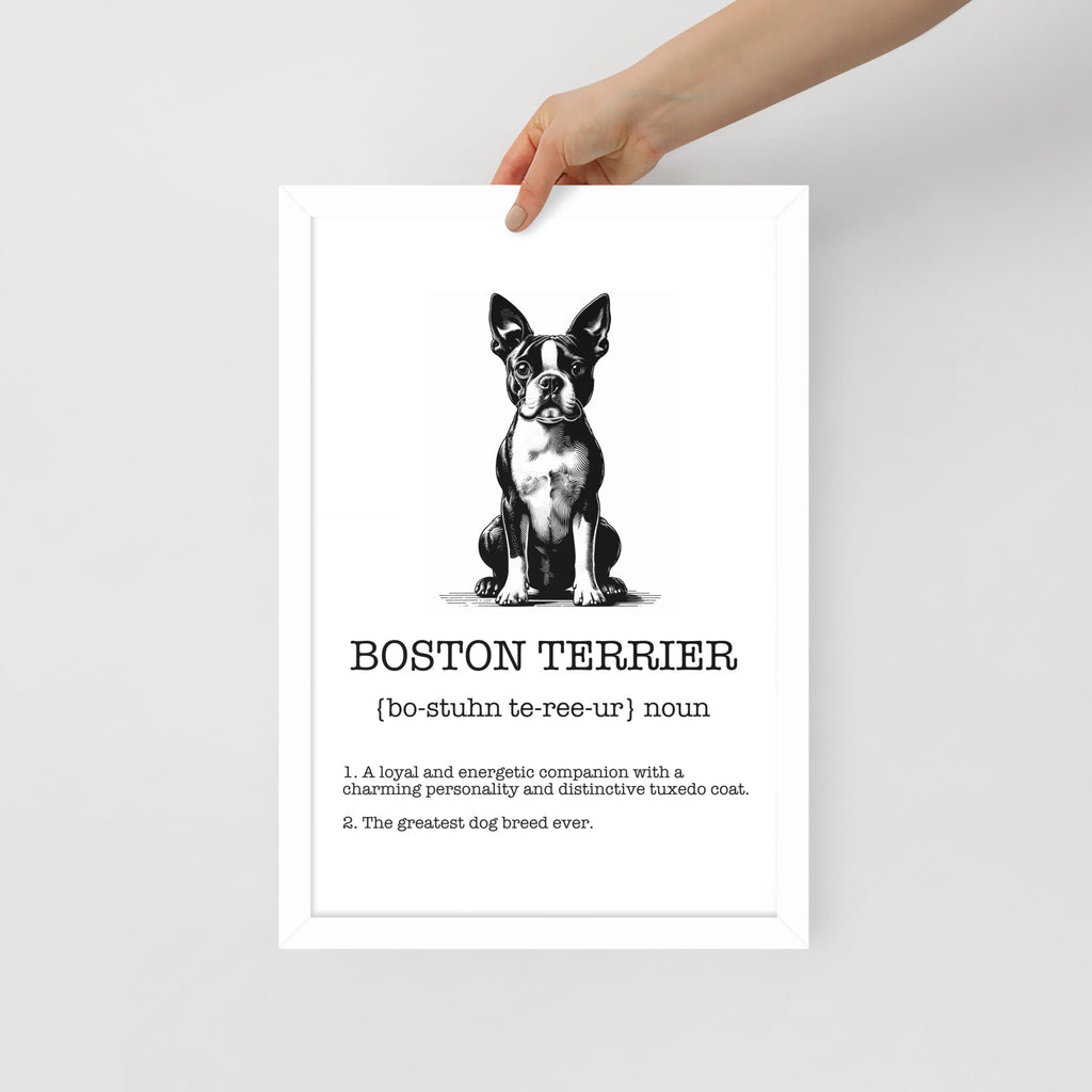 Boston Terrier Definition Framed Poster